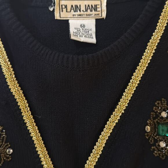 Vintage Plain Jane by Sweet Baby Jane Navy Dress with Embellished Cardigan - Picture 6 of 7